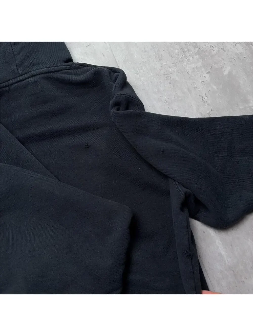 Y2K Black Air Jordan Grunge Distressed Heavyweight Skater Hoodie